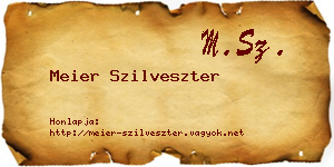 Meier Szilveszter névjegykártya